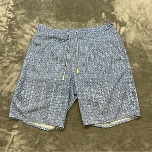 johnnie O Southport Surf Shorts Men’s Medium geometric pattern beach mesh lined